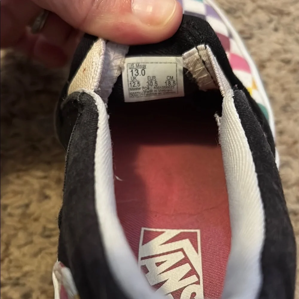 Vans Kids' Multicolor Checkered Slip-On Shoes - Picture 3 of 4